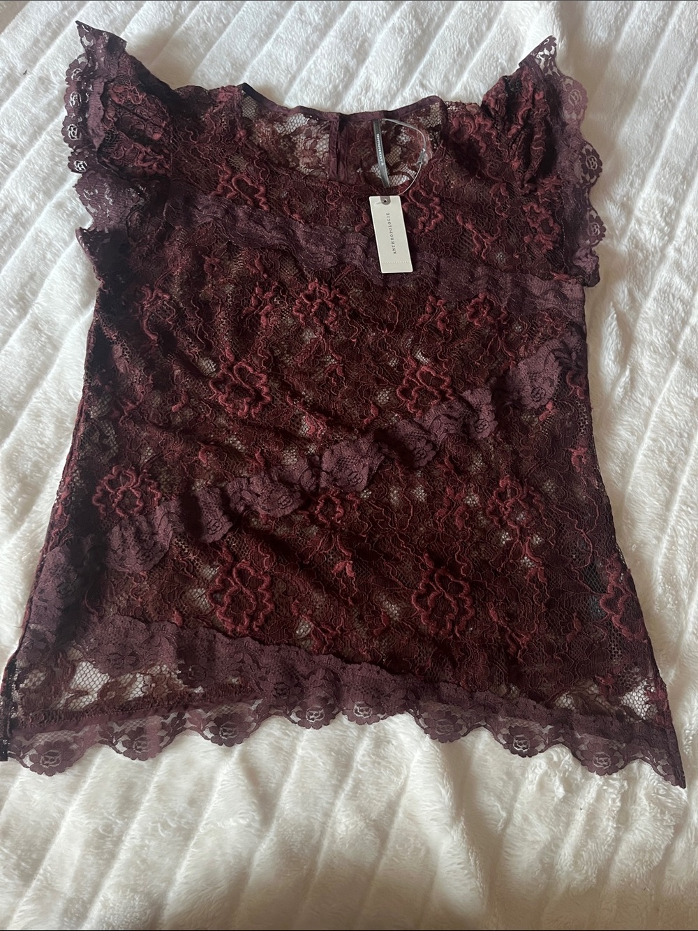 Anthropologie Sheer Lace Tee NWT - Picture 5 of 8